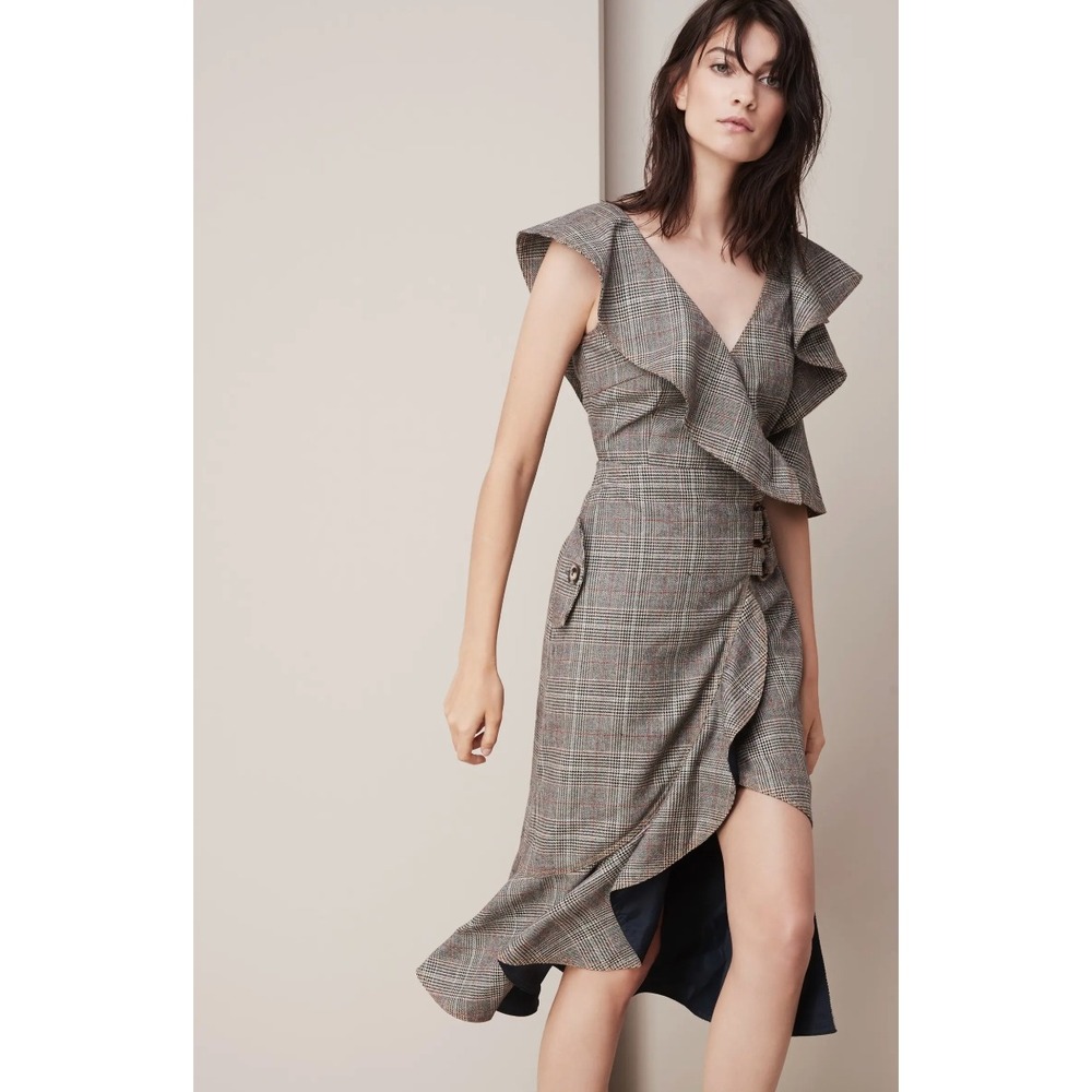 Elegant Plaid Ruffle Dress